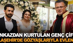 Enkazdan kurtuldu, Alaşehir'de gözyaşlarıyla evlendi