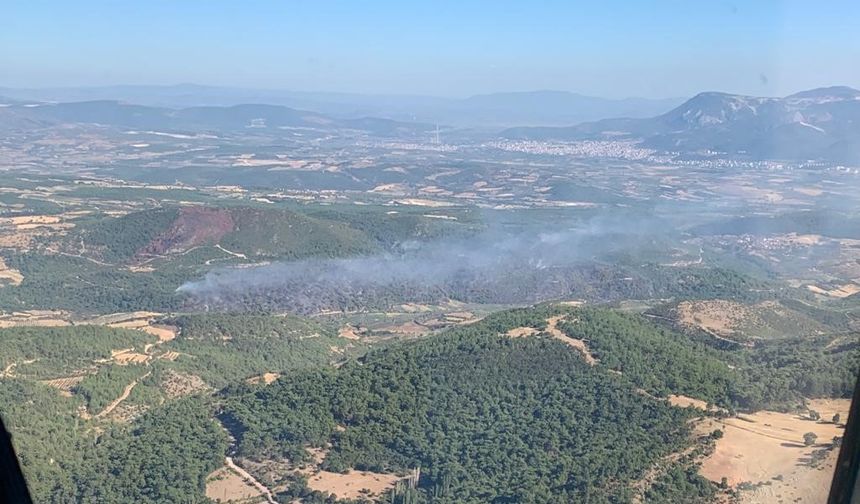 Soma’daki orman yangınını söndürme çalışmaları devam ediyor